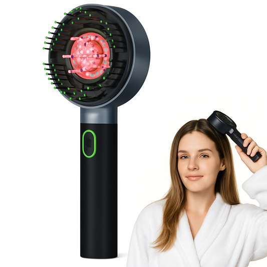 Massajador para couro cabeludo com luz vermelha