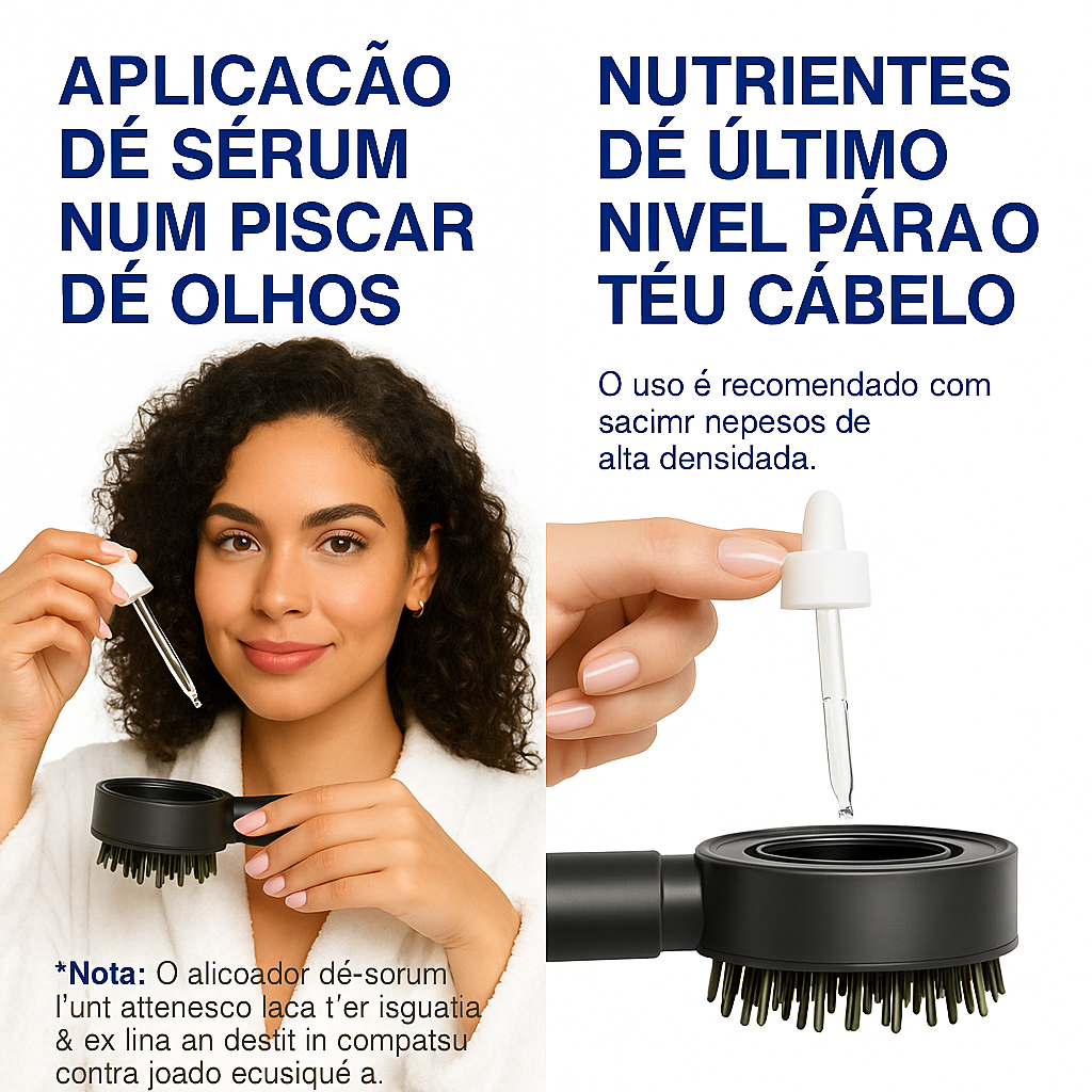 Massajador para couro cabeludo com luz vermelha